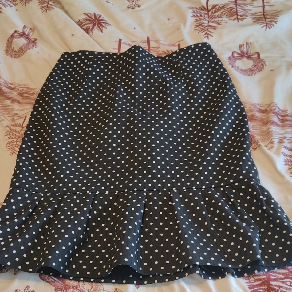 White House Black Market Black and White Polka Dot Pencil Skirt